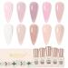 SHOYUM Nude Pink Gel Nail Polish Set, 10 Neutral Colors Nude Gel Polish Set Translucent Milky White Purple Spring Summer Trend Translucent Nail Art DIY Manicure at Home Gifts for Girls Women B-Rose