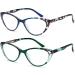 Women's Cat Eye Blue Light Blocking Reading Glasses 2 Pack +2.0 Magnification - Stylish Anti-Eyestrain UV Protection Readers - Blue+Green - Buy Online on GoSupps.com