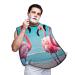 Flamingo Beach Print Beard Bib Apron For Men Beard Hair Catcher For Men Shaving Trimming Beard Cape Cloth Black