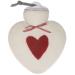 Hot water bottle/heart hot water bottle 0.8 liters with cover made of merino wool felted white with red heart by Dorothee Lehnen