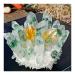 Natural Green Ghost Crystal Cluster Original Stone Reiki Orange Crystals Minerals Specimen Home Decor Full of Texture (Size : 500g)