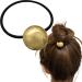 Elastic Hair Tie Black Hair Ties for Women Girls Elastic Hair Ties Seamless Thick Black Hair Band Ponytail Holders Hair Elastic Band Metal Golden Ball Hair Bands for Women's Hair (Golden Color)
