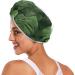 Tropical Green Leaves Hair Towel 2 Pack | Super Absorbent Quick Dry Turbans for Women & Girls - Buy Online on GoSupps.com