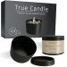 True Candle - 24-Pack 8oz Matte Black Candle tins - Edgeless Cylinder Design - Bulk Candle Jars, Candle Making Supplies, Tin Candle Containers, Empty Candle Bulk Jars with Lids for DIY Candles