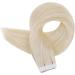 RUNATURE Platinum Blonde Tape in Human Hair Extensions - 14 Inch Remy Straight Hair, 40g #60 - Buy Online on GoSupps.com