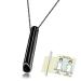 Natural Healing Necklace for Women and Men Stress Relief Necklace with Stainless Steel Breathing Pendant for Meditation Anxiety Relief Relaxation and Exercise (Black)