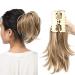Ponytail Hair Extension 11-12 Inch Clip In Adjustable Curly Wavy Synthetic Hair Bendable for Women