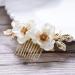 Yean Bride Flower Bridal Hair Comb Gold Leaf Wedding Hair Piece Floral Hair Accessories for Women and Girls (Gold)