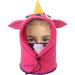 7-with children winter hat full facial mask Nack warmer windproof ski caps young girls hooded 3 in 1 hat with warm scarf skiing sport pink