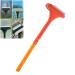 Realisticm 2 in 1 Mesh Cleaner Brush 2 in 1 Mesh Cleaner Brush Extendable Mesh Screen Cleaner Wet and Dry Dual-Use Retractable Professional Window Squeegee (Orange Yellow)