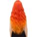 YEESHEDO Long Wavy Curly Wig for Women - 28 Inches Ombre Orange Synthetic Hair with Fringe for Party and Cosplay - Buy Online on GoSupps.com
