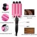3 Barrel Curling Iron 25mm | Temperature Adjustable Crimper Hair Iron | Ceramic Tourmaline | Fast Heating Curling Wand | Pink - Buy Online on GoSupps.com
