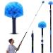 EVERSPROUT 5-to-12 Foot Cobweb Duster and Extension-Pole Combo (20 Ft Reach, Medium-Stiff Bristles), Hand-Packaged, Lightweight, 3-Stage Aluminum Pole, Indoor & Outdoor Use Spider Web Brush with Pole 12 feet