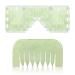 Jade Eye Mask and Jade Comb Set Includes Weighted Eye Mask to Eliminate Wrinkles Puffiness Headache and Migraine Relief Handheld Natural Jade Massage Comb for Head Caring Therapy