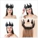 KIPETTO Gothic Leather Crown Black Halloween Costume Headdress Adjustable Gothic Headband for Halloween Masquerade Wedding Birthday Party - Buy Online on GoSupps.com