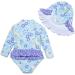 BONVERANO Baby Girls Swimsuit - Toddler Long-Sleeve Zipper One Piece Purple Flower Bathing Suit with UPF 50+ Sun Protection | 2-3 Years - Buy Online on GoSupps.com