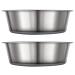 PEGGY11 Wide Stainless Steel Metal Dog Bowls, Nonslip Silicone Bottom Design, 24 Gauge Stainless Steel, Food-Grade, Dishwasher Safe, Ideal Food Water Pet Bowls for Dogs & Cats C_For Medium Dog Breeds A_2 Pack Bowls