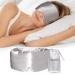 Mulberry Silk Sleep Mask Luxury Eye Mask for Sleeping for Women Men with Adjustable Band Eye Cover for Sleeping with Soft Pressureless Blackout Design in Large Size for Back and Side Sleeper Mink Silver