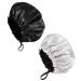 Fuyamp 2 Packs Satin Sleep Cap Adjustable Silky Sleep Bonnet for Women Long Curly Hair Double-Sided Waterproof Satin Hair Cap Extra Large Sleep Satin Bonnet for Women Girls Sleeping Black+White