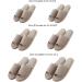 Teceyfeet 6 Pair Linen Slippers Set - Open Toe Bathing Slippers for Hotels & Spas | Universal Size for Men & Women | Comfortable Beige Footwear - Buy Online on GoSupps.com