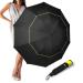 KAMAIXUN 62 Inch Oversize Windproof Golf Umbrella - Manual Double Canopy Vented Folding Portable for Travel, UPF 40+ Compact Golf Umbrella Lightweight for women and men Sun & Rain Umbrellas Black