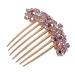 Angoily Flower Bridal Hair Comb Prom Headpiece Wedding Hair Clip Hair Teasing Comb Flower Hair Accessories Rhinestone Hair Accessories Hair Topper Bride Alloy Crystal Purple