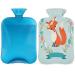 Fox hot water bottle with fluffy cover 2l capacity hot bottles for children men women cute fox flower warm water bottle for cozy nights pain relief back