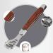 Multifunctional Wooden Handle Foot Scraper Set - Stainless Steel Dead Skin Removal for Cracked Feet Care - Buy Online on GoSupps.com