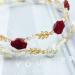 Rose Flower Pearl Headband Set - Gold Metal Floral Hairband for Wedding, Women's Hair Jewelry - Buy Online on GoSupps.com