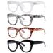 Eyekepper 4-Pack Large Frame Bifocal Reading Glasses Women Bifocal Readers +2.00 +2.00 4pcs Clear Lens-mix