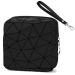 OWTING Sanitary Napkin Storage Bag Menstrual Cup Pouch Girls Travel Geometric Stitching Small Makeup Sanitary Pads Organizer Small Portable Large Capacity (Black) A_black