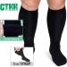 3 Pack Plus Size Compression Socks for Women & Men | 20-30 mmHg | Extra Wide Calf | Knee High Stockings for Circulation Support | XX-Large - Buy Online on GoSupps.com