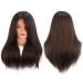 18 inch 100 percent human hair brown and black two hair colors hairdressing head Model with long hair styling (brown hair)