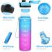 Coolfel Leakproof Sport Drinking Bottles for Kids - BPA Free Tritan Time Marked 500ml to 2L | Perfect for School Gym & Sports - Blue-Purple - Buy Online on GoSupps.com