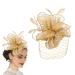 Gcroet women mesh flower fascinator hat net notch wedding celebration fascinator hat retro flower ligaments mesh veiling hair clip tea party headband accessories for tea party wedding costume party