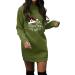 Shop Women's Christmas Fashion: Elk Print Hooded Sweater Dress - Oversized Party Dresses for the Holiday Season - Buy Online on GoSupps.com