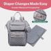 Babbleroo Multifunctional Diaper Bag Backpack - Large Baby Bag with Diaper Pad Stroller Belt & Pacifier Pocket - Gray - Buy Online on GoSupps.com
