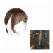 Bangs Hair Clip in Bangs Transparent Swiss Lace Human Hair Bangs Clip In Fringe Hairpieces Extension For Women Breathable Remy Hair Bangs Hair Extensions(8x10 Brown)