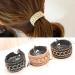 3Pcs Korean Style stripe Bow Hair Claw Elegant Solid Cloth Ties Banana Hair Crab Clips Ponytail Hold For Women and Girls (A)