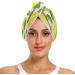 Watercolor Lemons Dry Hair Cap & Quick Drying Towel Set - Super Absorbent Soft Comfortable | 2 Piece Button Headband - Buy Online on GoSupps.com