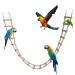 Bird ladder bridge toys wooden small animal climbing toys bird cage accessories for birds parrots kakadus peonies gray parrots aras parasi hamster rats (20 pieces) (115 cm) 20 ladders-115 cm