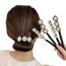 4PCS Pearl Flowers Hair Bun Maker Hair Bow Twist Headband Donut Bun Maker Hair Styling Tool Hair Accessories for Women Girls Magic Donut Hair Bun Maker