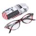 Reading glasses fashionable unisex-street decoration clear glasses glare protective filter light glasses with red striped frame and stroage etui (+2.5)