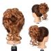 FDEETY Messy Bun Hair Piece Rubber Band Wavy Curly Hair Chignon in Hairpieces Tousled Updo Hair Bun Synthetic Hair Ponytail for Women Girls (Brilliant Brown)