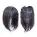 Women's Human Hair Topper with Bangs Clips 5"x5" for Thinning Hair 8" Black 8" Color: Black