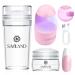 Saviland French Tip Nail Stamp with Portable Mini U V LED Nail Lamp for Gel Nails
