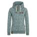 Bigfanshu Womens Hooded Sweatshirts Flocking Thicken Print Jackets Tracksuits Zipper Female Sportswear Green