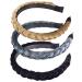 Zasvec 3-Piece Elastic Hair Bands - Slipproof Flannel Twisted Headbands for Women | Wide Hair Ripe in 3 Colors - Buy Online on GoSupps.com