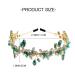 Green Rhinestone Gold Leaf Wedding Headpiece - Bridal Crystal Hair Hoop for Women and Girls - Buy Online on GoSupps.com