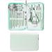 Professional Nail Clipper Pedicure Set Manicure Set Personal Care Nail Clipper Kit Nail Tools with Luxurious Travel Case Gifts for Men Women Family Friend Green (22 Pieces)